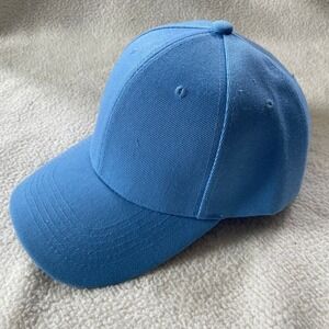 Unbranded Baseball Cap Mens OS Light Blue Acrylic Wool Blend Hook and Loop Strap